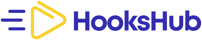 hookshub logo transitional hooks for social media videos